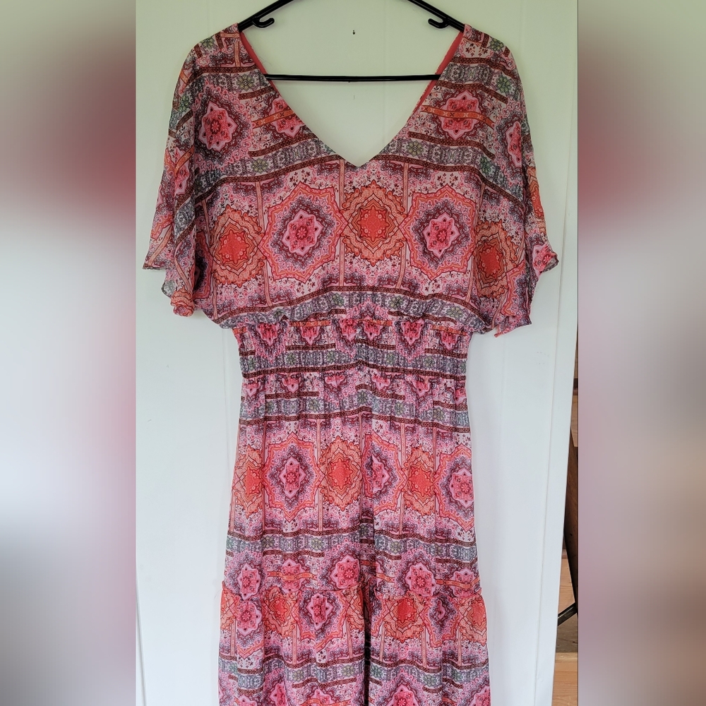 Rabbit Rabbit Rabbit Designs Geometric Pattern Maxi Dress Size 16 - Picture 6 of 10